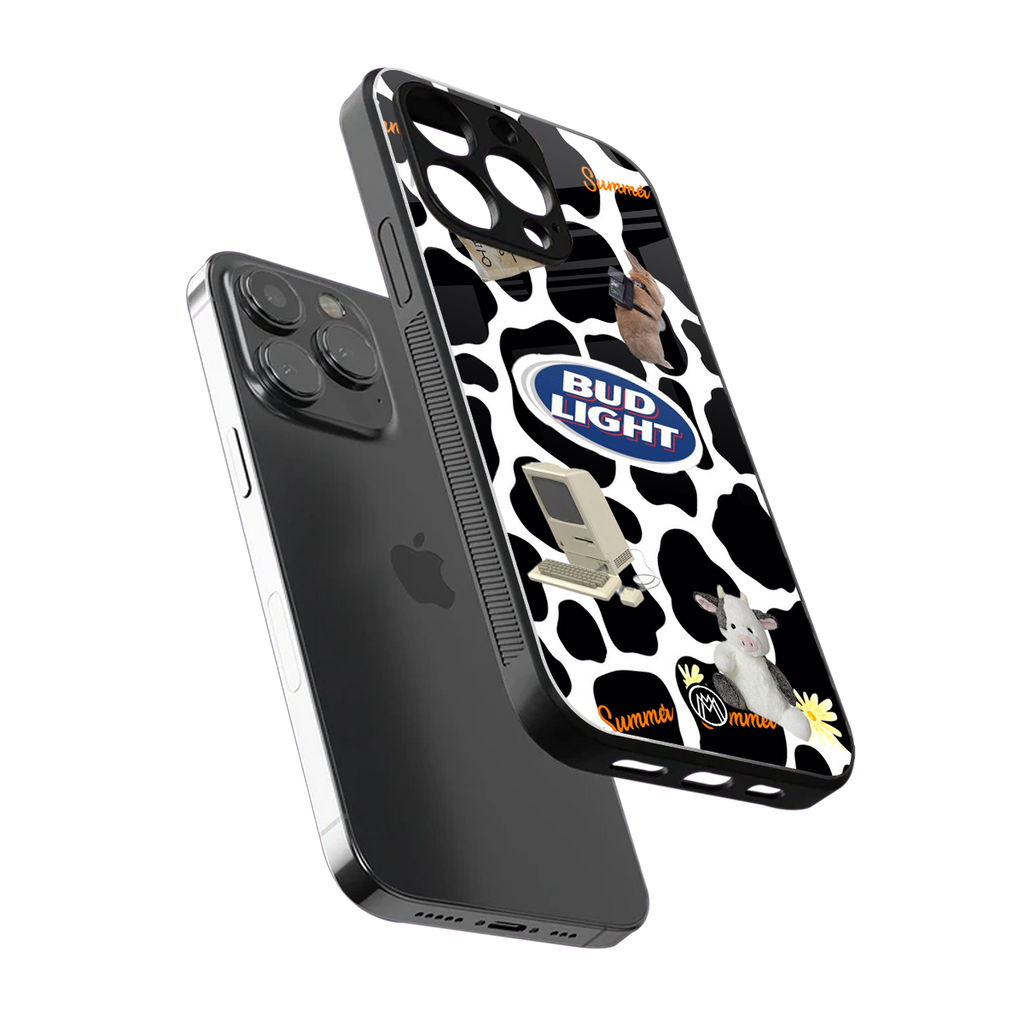 moo moo summer vibes back phone cover | glass case for iphone 15 pro max