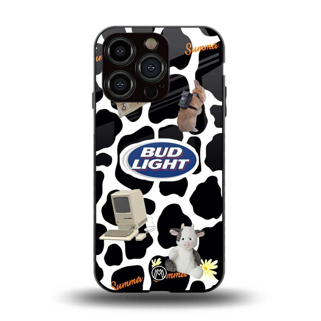 moo moo summer vibes back phone cover | glass case for iphone 14 pro