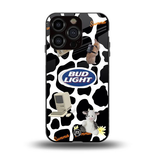 moo moo summer vibes back phone cover | glass case for iphone 14 pro