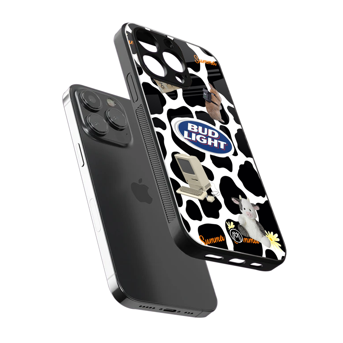 moo moo summer vibes back phone cover | glass case for iphone 14 pro