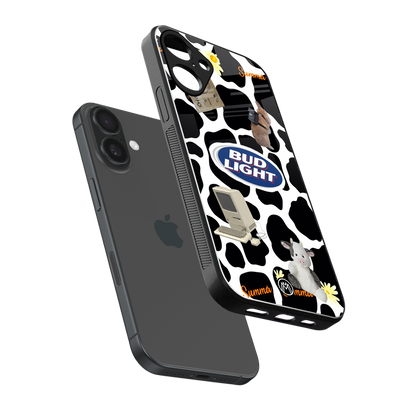moo moo summer vibes back phone cover | glass case for iphone 16 plus