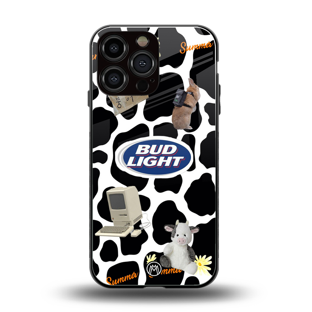 moo moo summer vibes back phone cover | glass case for iphone 16 pro max