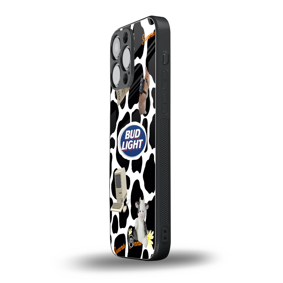 moo moo summer vibes back phone cover | glass case for iphone 16 pro max