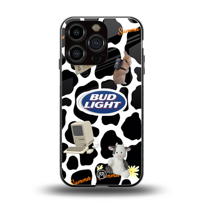 moo moo summer vibes back phone cover | glass case for iphone 16 pro
