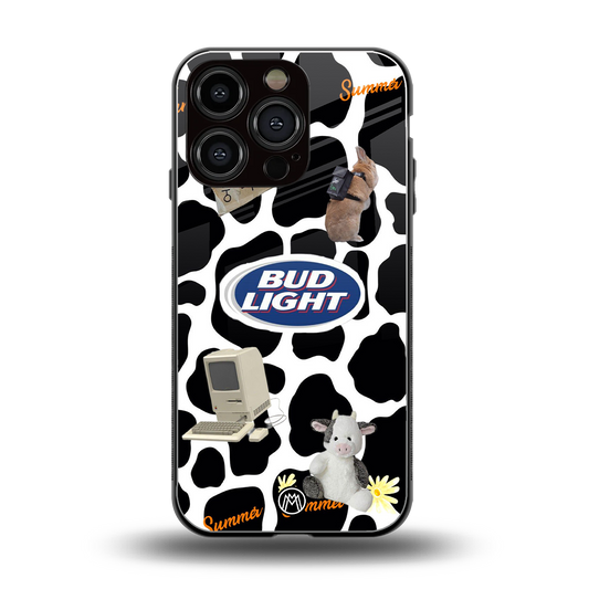 moo moo summer vibes back phone cover | glass case for iphone 16 pro
