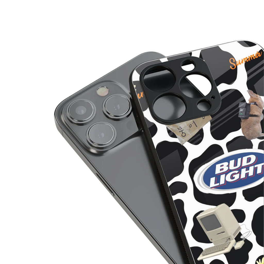 moo moo summer vibes back phone cover | glass case for iphone 15