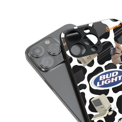 moo moo summer vibes back phone cover | glass case for iphone 16 pro