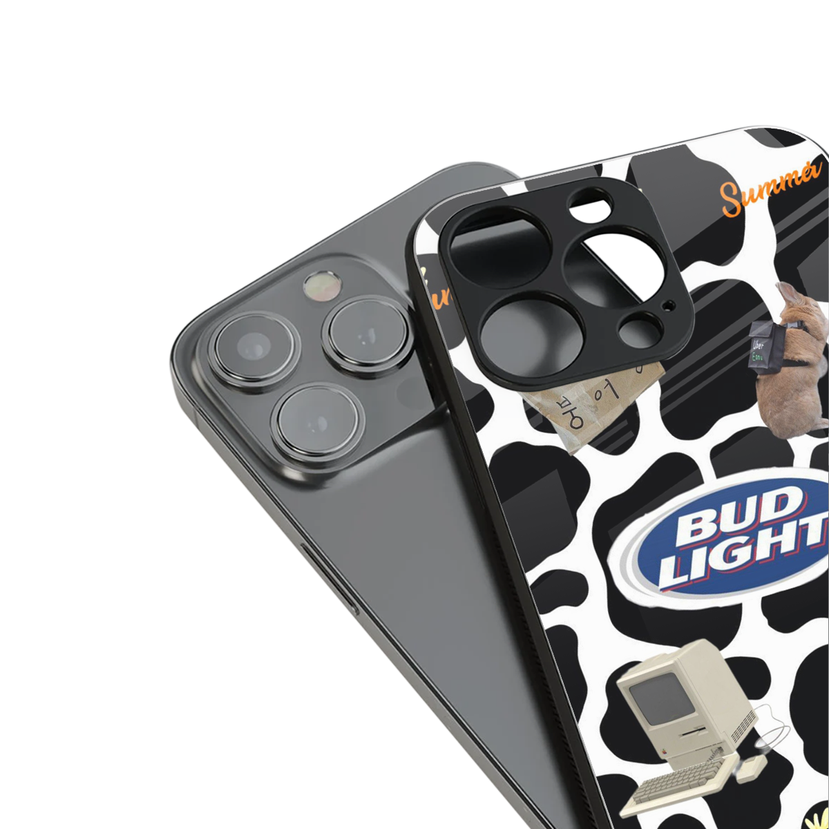 moo moo summer vibes back phone cover | glass case for iphone 14 pro