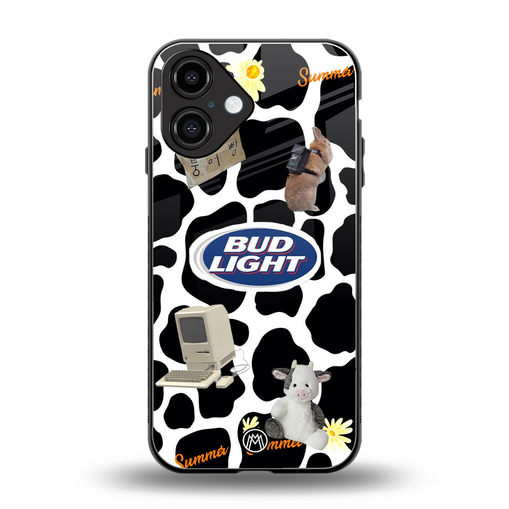moo moo summer vibes back phone cover | glass case for iphone 16