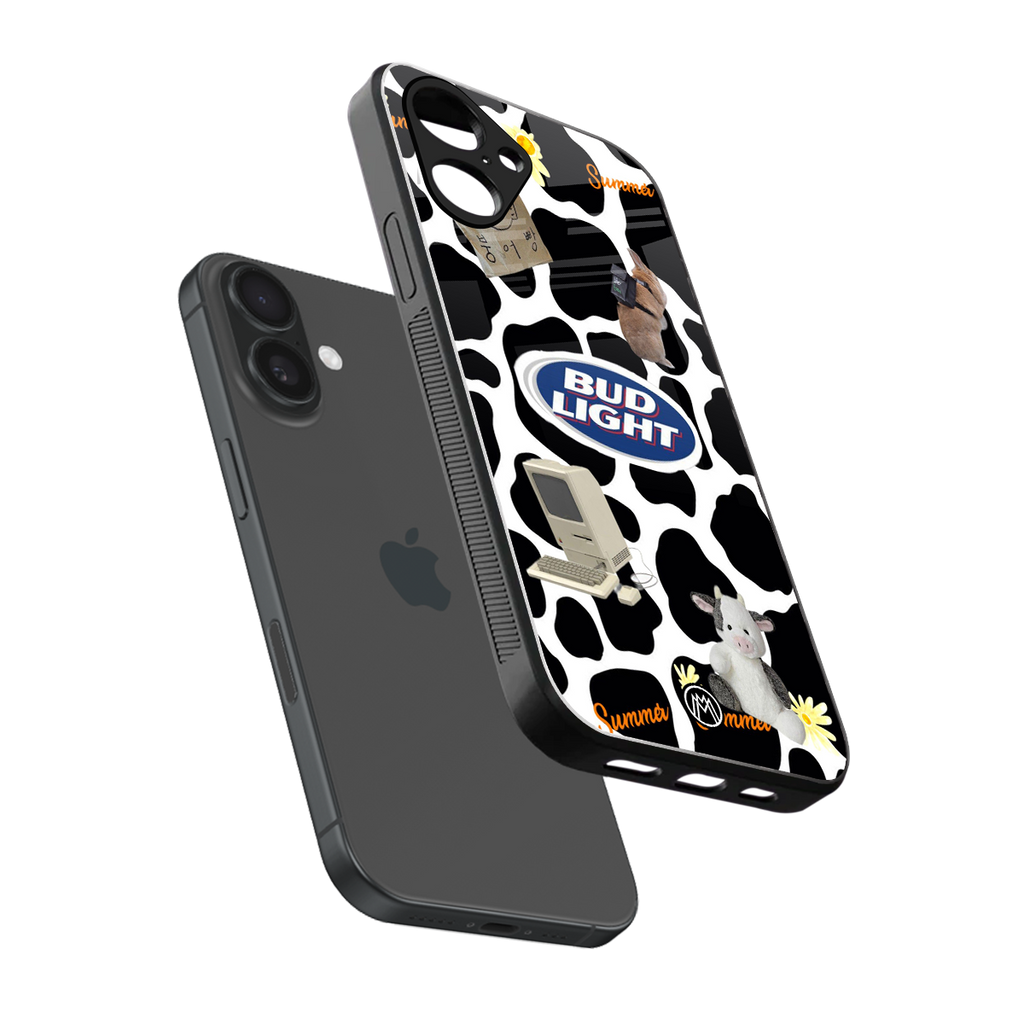 moo moo summer vibes back phone cover | glass case for iphone 16