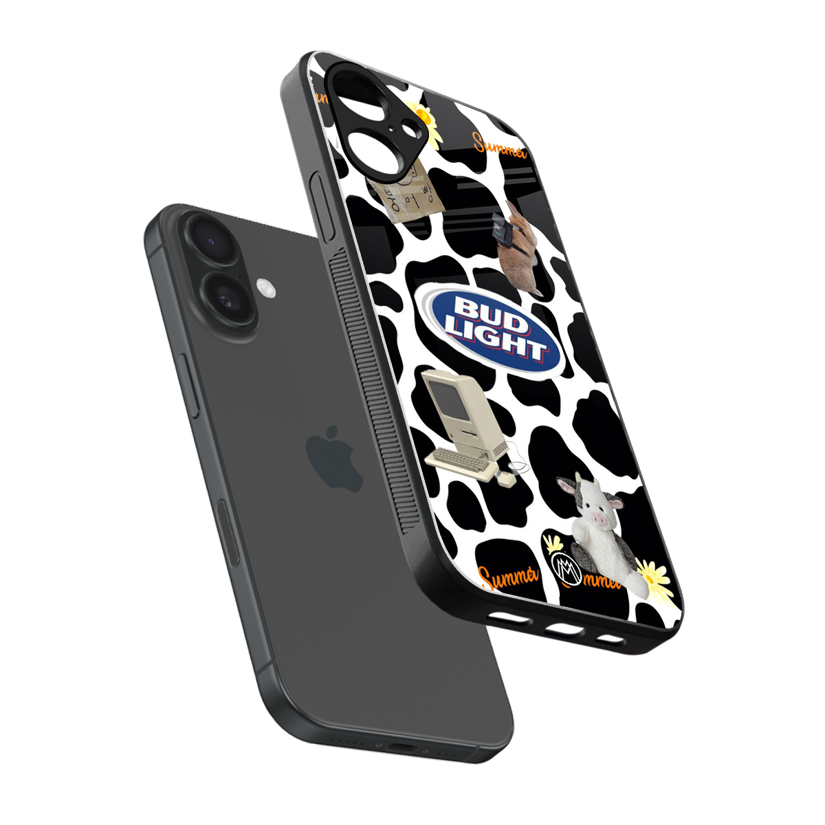moo moo summer vibes back phone cover | glass case for iphone 16