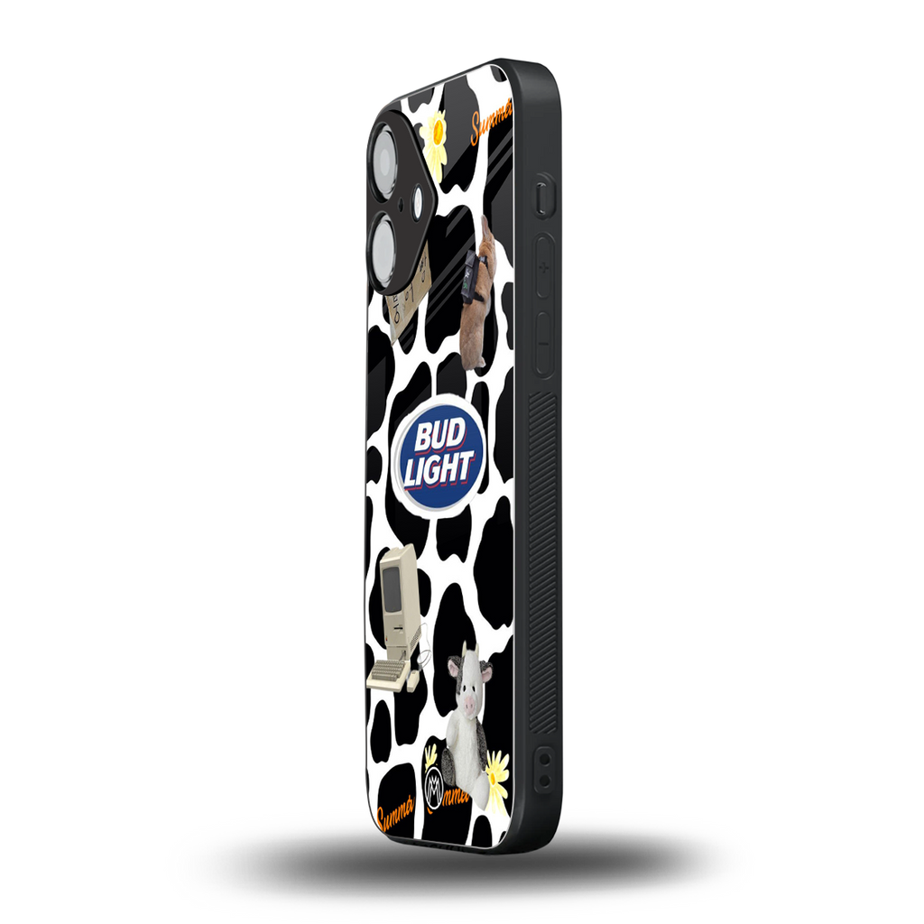 moo moo summer vibes back phone cover | glass case for iphone 16