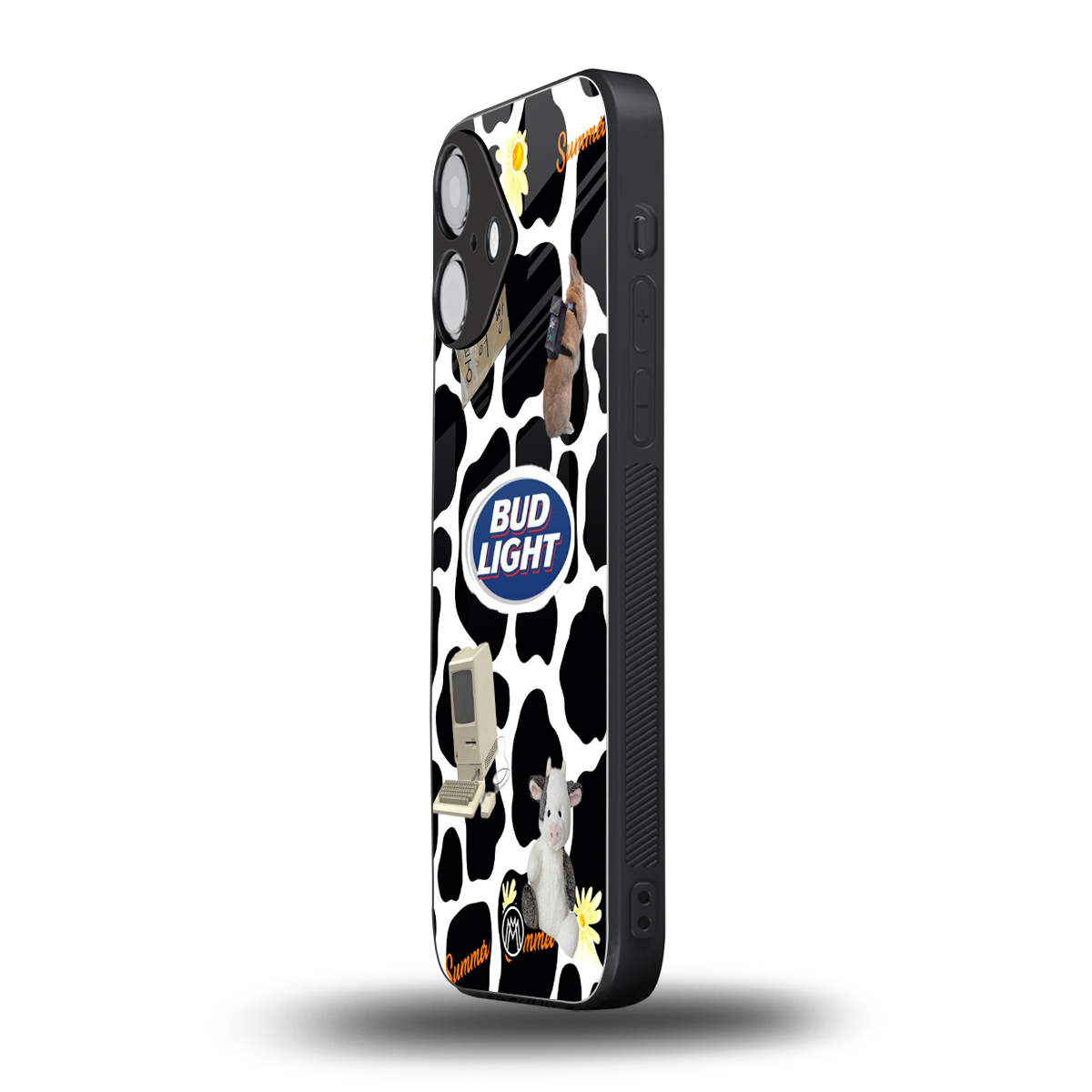 moo moo summer vibes back phone cover | glass case for iphone 16