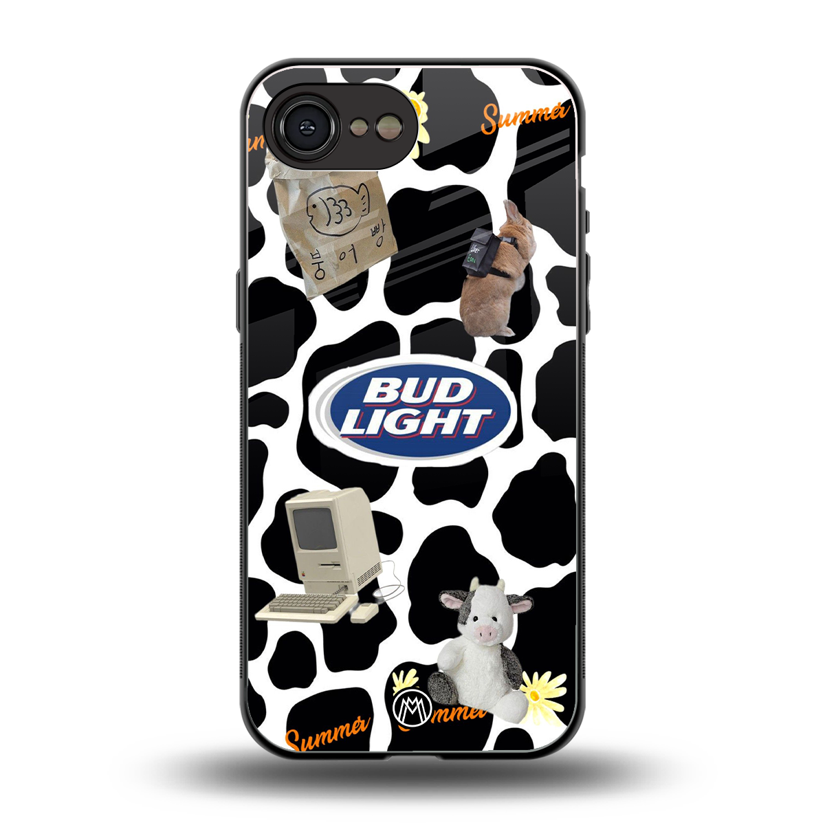 moo moo summer vibes back phone cover | glass case for iphone 16e