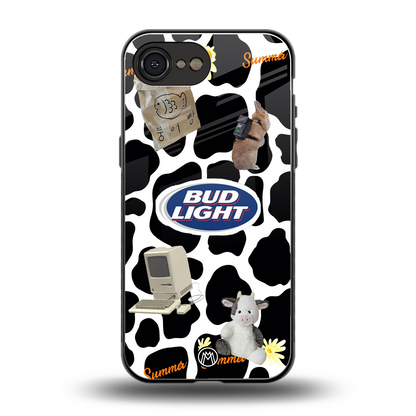 moo moo summer vibes back phone cover | glass case for iphone 16e