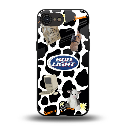 moo moo summer vibes back phone cover | glass case for iphone 16e