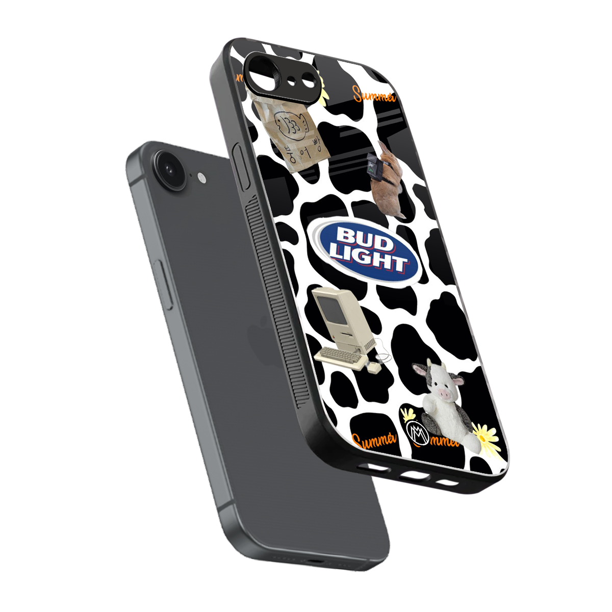 moo moo summer vibes back phone cover | glass case for iphone 16e