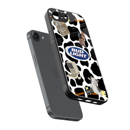 moo moo summer vibes back phone cover | glass case for iphone 16e