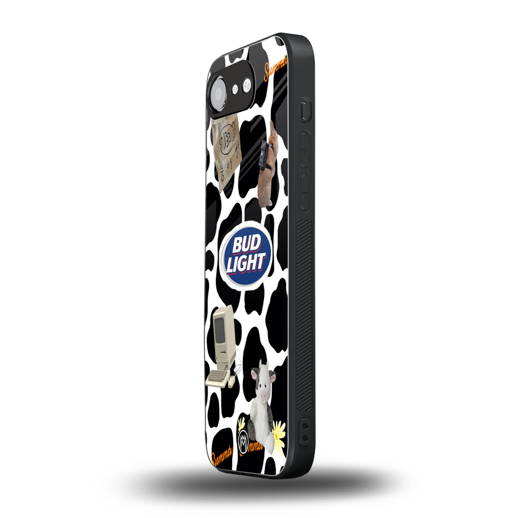 moo moo summer vibes back phone cover | glass case for iphone 16e