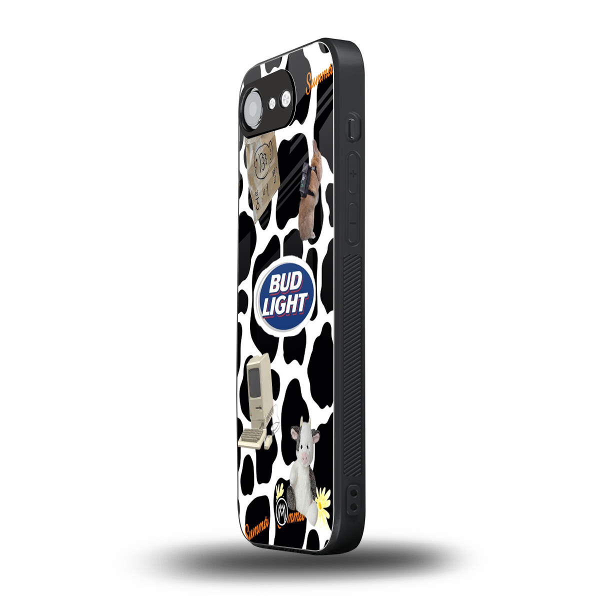 moo moo summer vibes back phone cover | glass case for iphone 16e