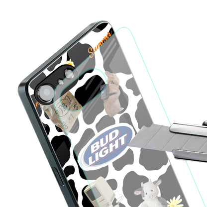 moo moo summer vibes back phone cover | glass case for iphone 16e