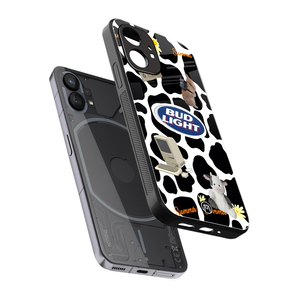 moo moo summer vibes back phone cover | glass case for nothing phone 1