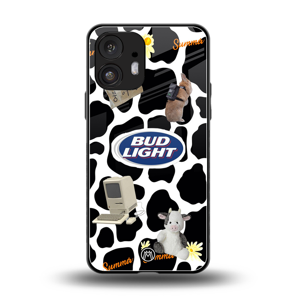 moo moo summer vibes back phone cover | glass case for nothing phone 2