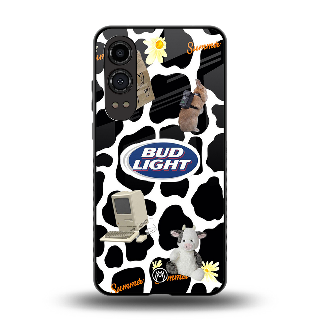 moo moo summer vibes back phone cover | glass case for oneplus nord ce 4 lite