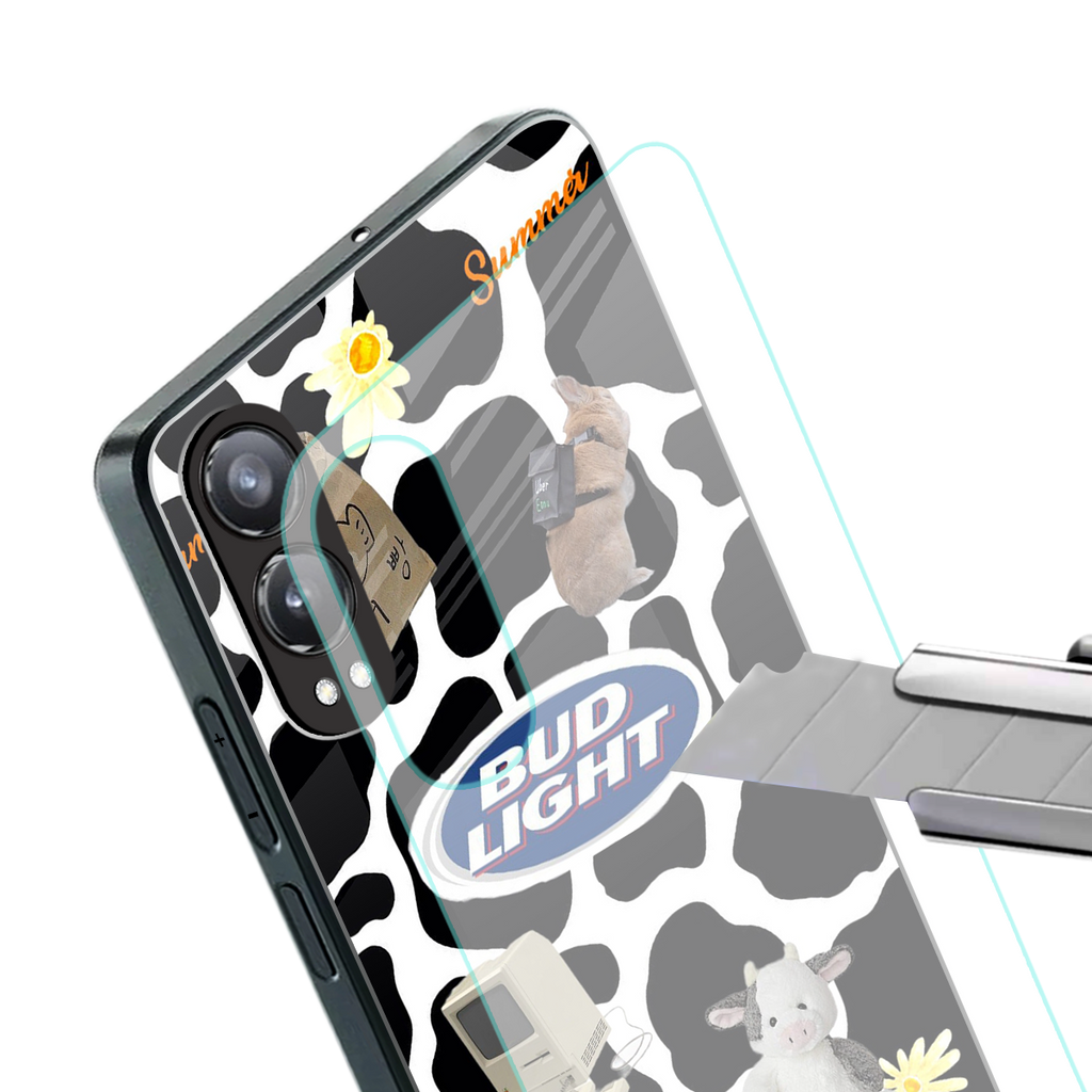 moo moo summer vibes back phone cover | glass case for oneplus nord ce 4 lite