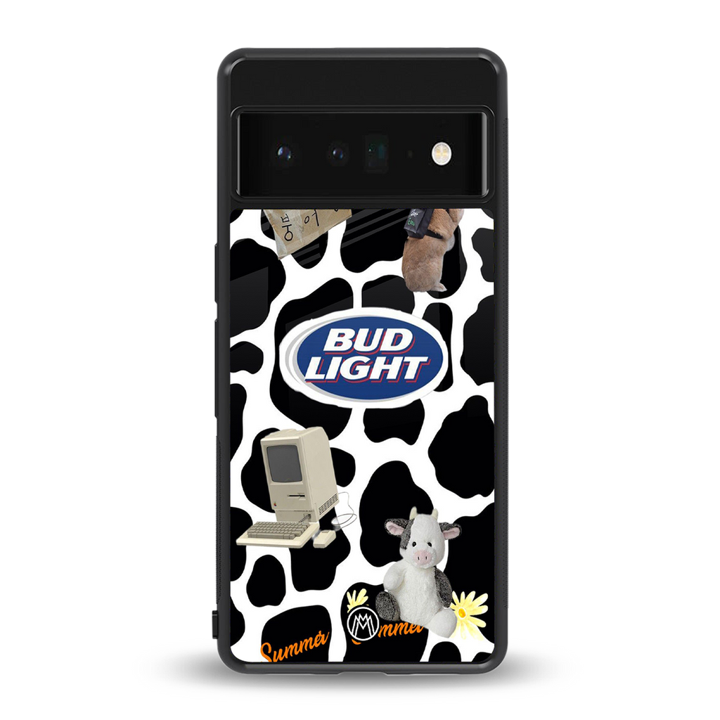 moo moo summer vibes back phone cover | glass case for google pixel 6 pro