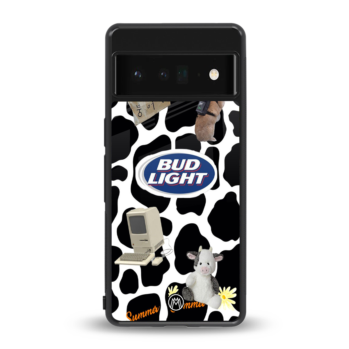 moo moo summer vibes back phone cover | glass case for google pixel 6 pro