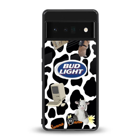 moo moo summer vibes back phone cover | glass case for google pixel 6 pro