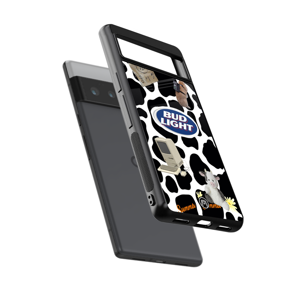 moo moo summer vibes back phone cover | glass case for google pixel 6 pro