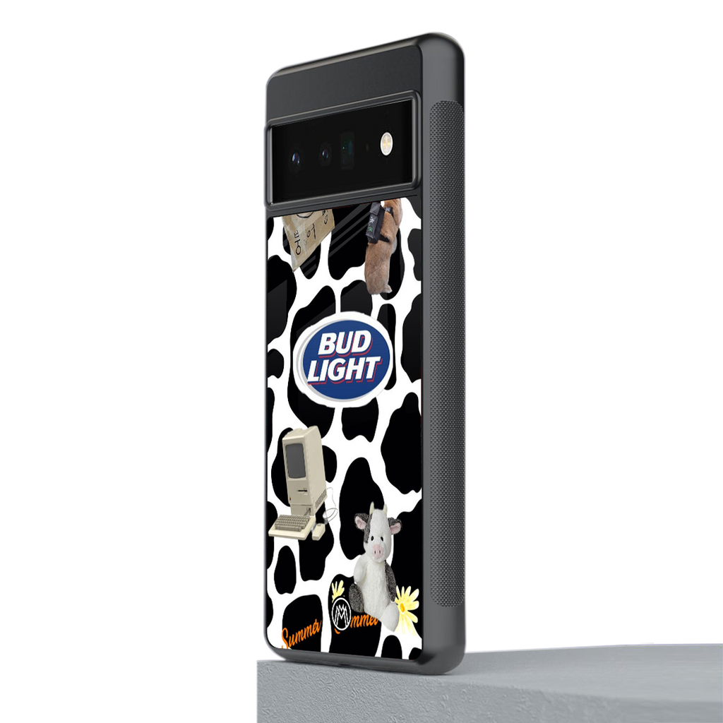 moo moo summer vibes back phone cover | glass case for google pixel 6 pro