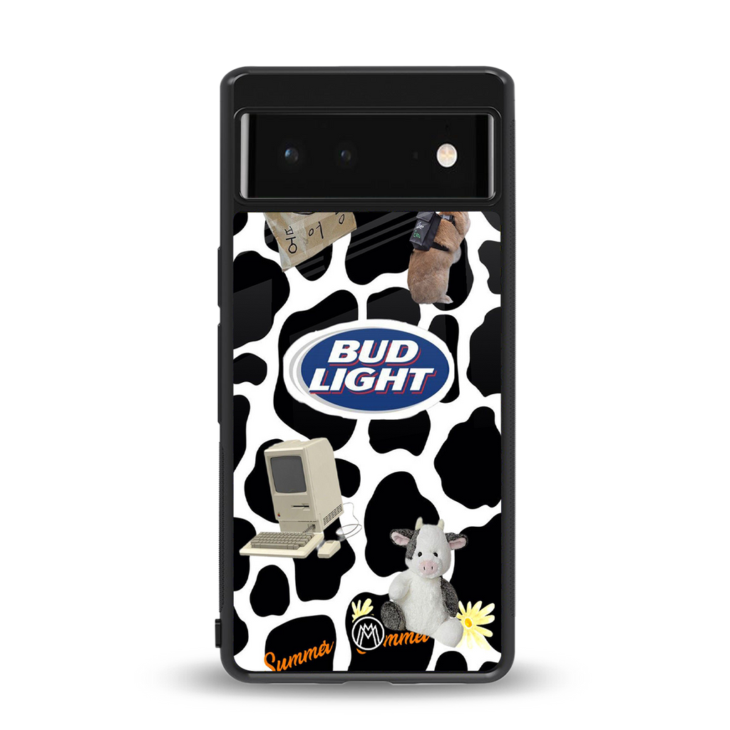 moo moo summer vibes back phone cover | glass case for Google Pixel 6A