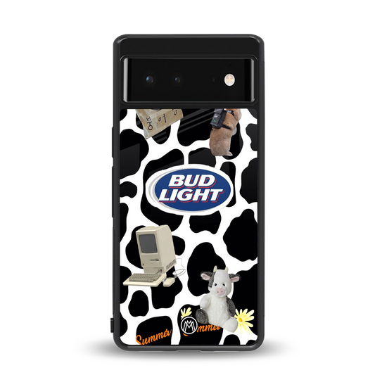 moo moo summer vibes back phone cover | glass case for Google Pixel 6A