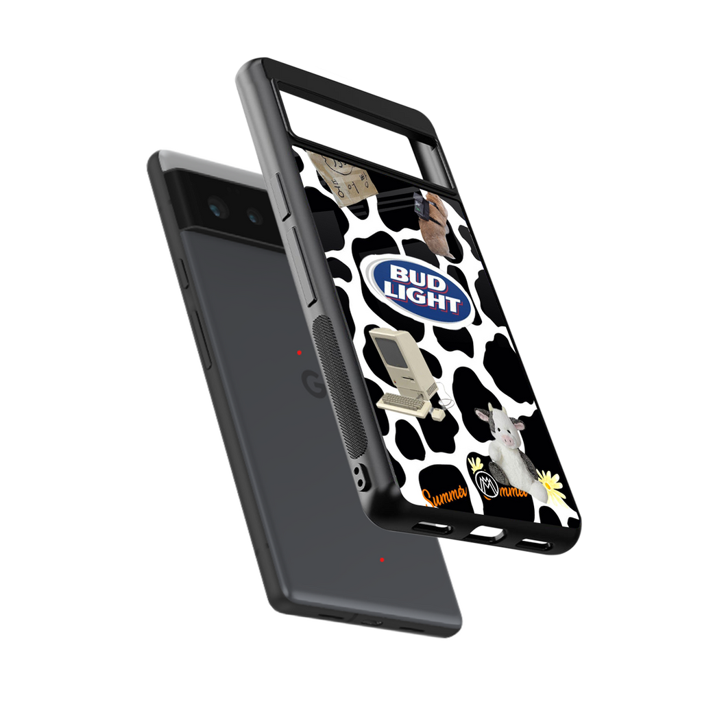 moo moo summer vibes back phone cover | glass case for google pixel 6