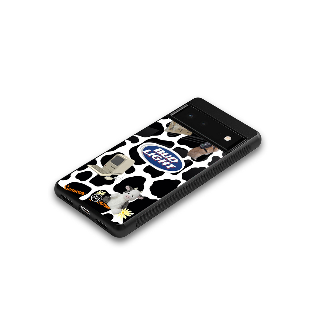 moo moo summer vibes back phone cover | glass case for google pixel 6