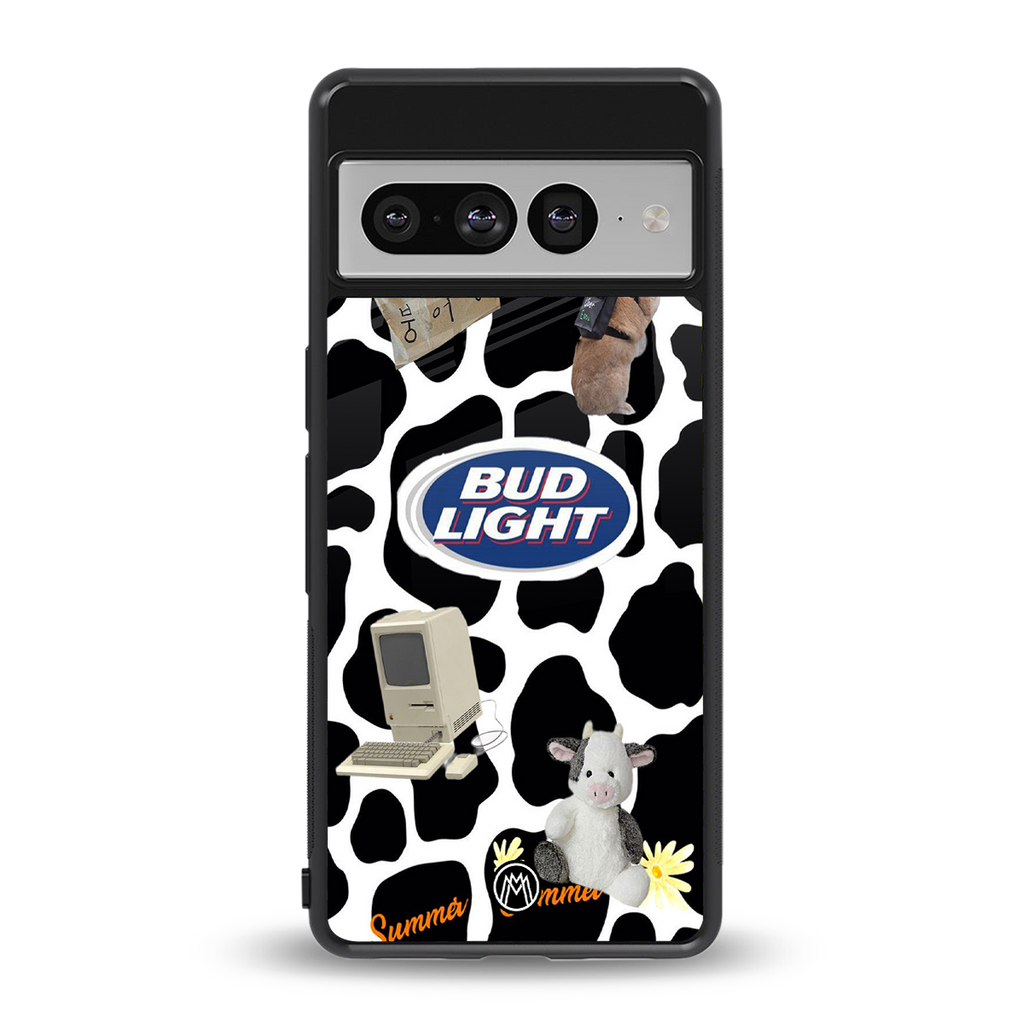 moo moo summer vibes back phone cover | glass case for google pixel 7 pro