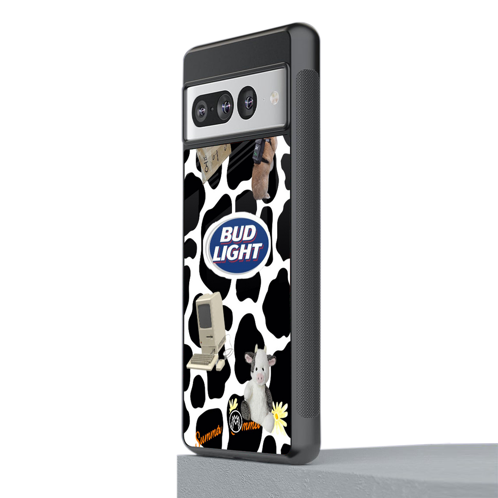 moo moo summer vibes back phone cover | glass case for google pixel 7 pro