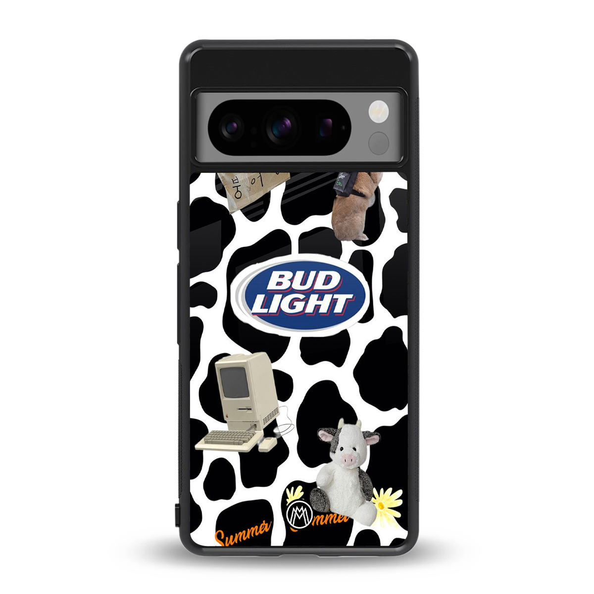 moo moo summer vibes back phone cover | glass case for google pixel 8 pro