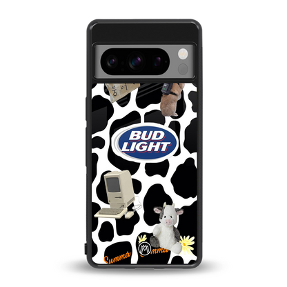 moo moo summer vibes back phone cover | glass case for google pixel 8 pro