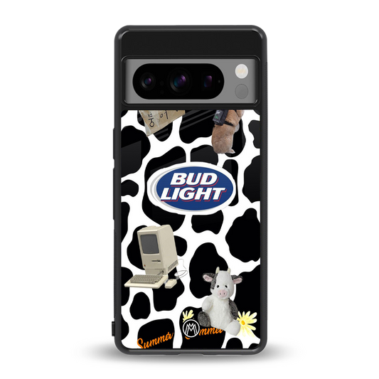 moo moo summer vibes back phone cover | glass case for google pixel 8 pro