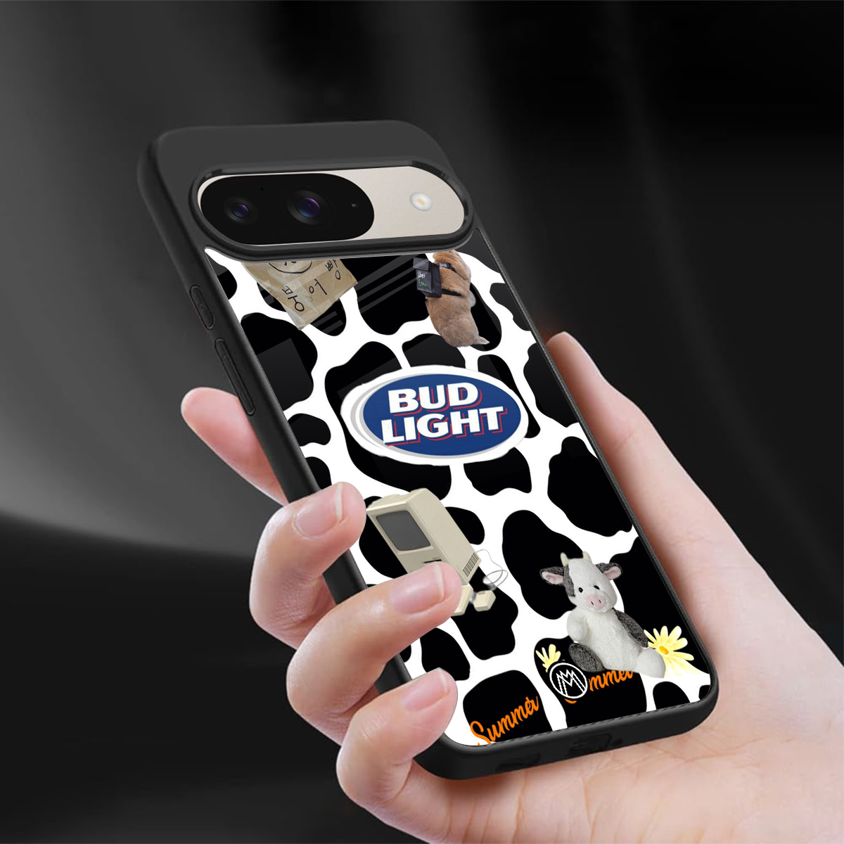 moo moo summer vibes back phone cover | glass case for google pixel 9