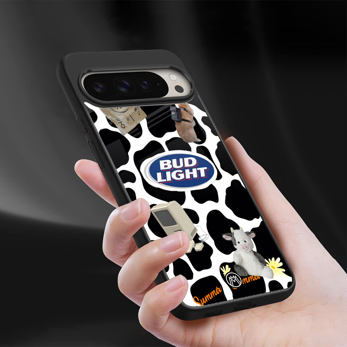 moo moo summer vibes back phone cover | glass case for google pixel 9 pro xl