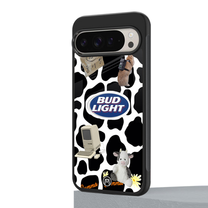 moo moo summer vibes back phone cover | glass case for google pixel 9 pro