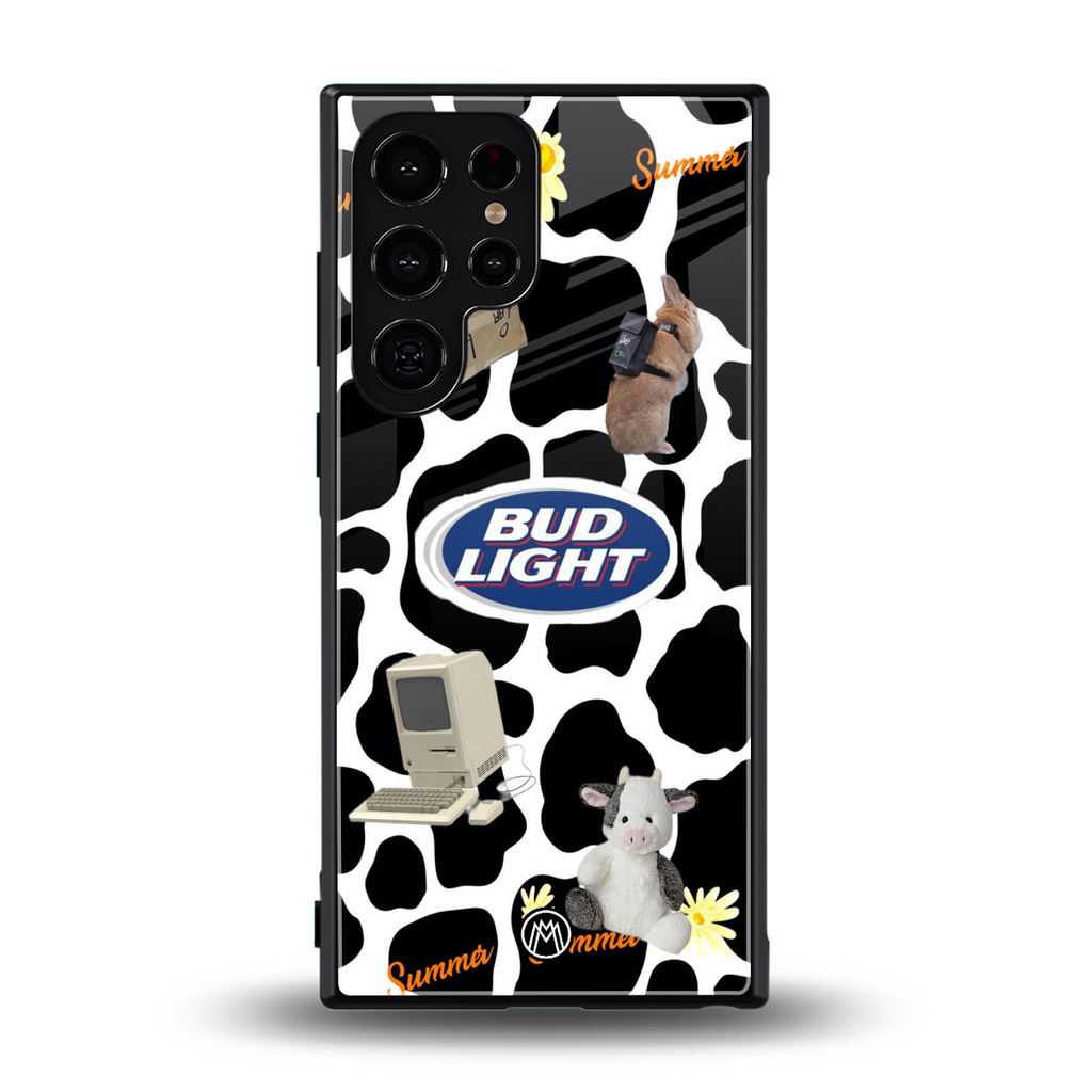 moo moo summer vibes back phone cover | glass case for samsung galaxy s24 ultra