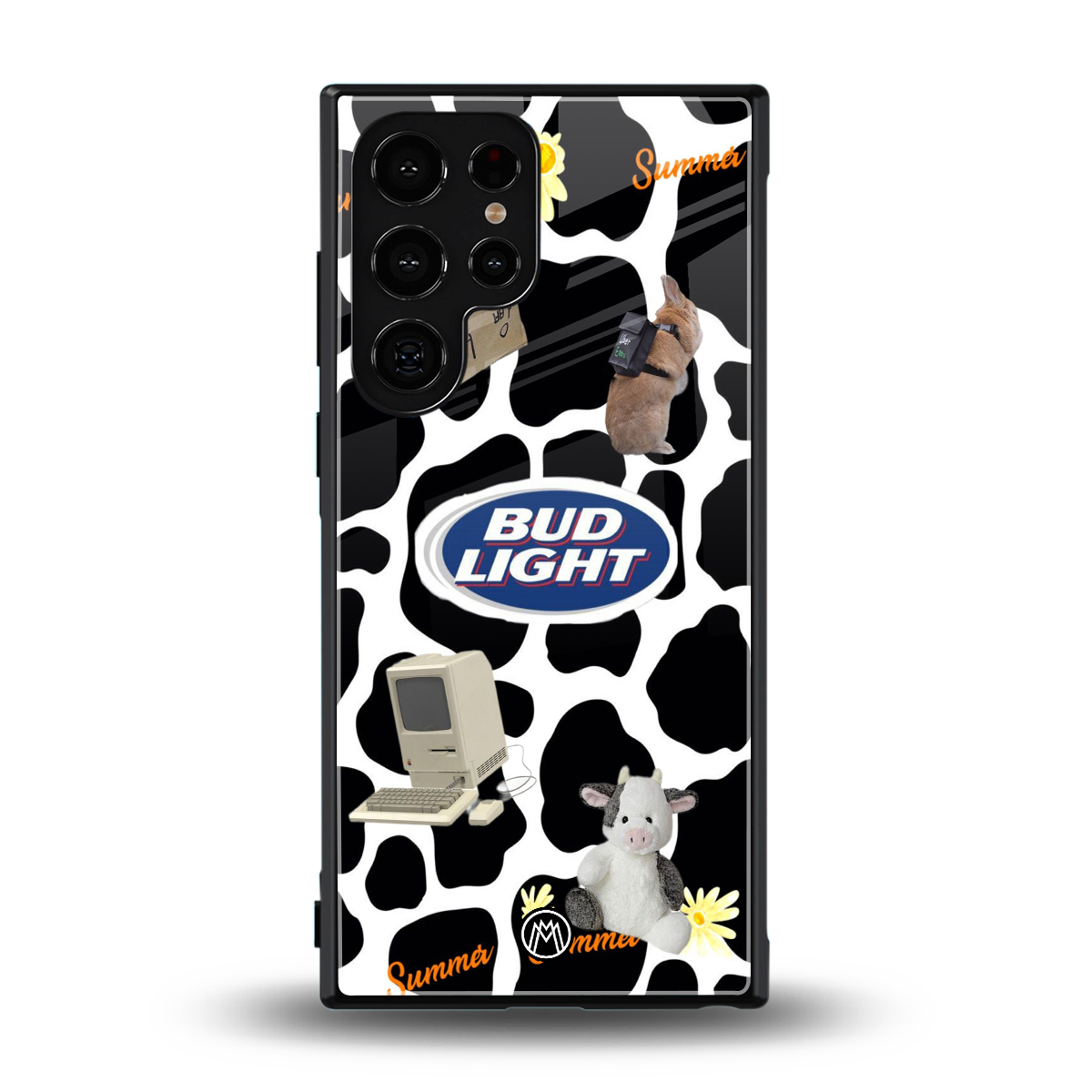moo moo summer vibes back phone cover | glass case for samsung galaxy s24 ultra