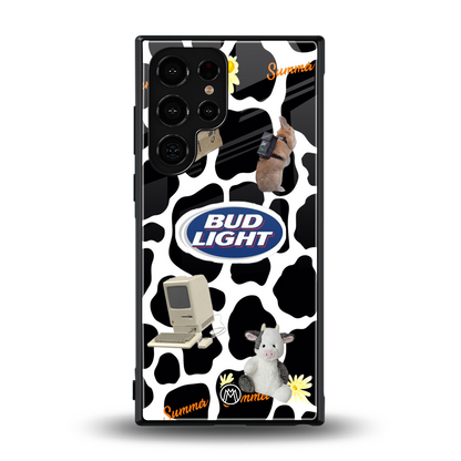 moo moo summer vibes back phone cover | glass case for samsung galaxy s24 ultra