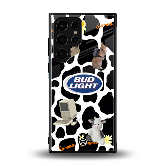 moo moo summer vibes back phone cover | glass case for samsung galaxy s24 ultra